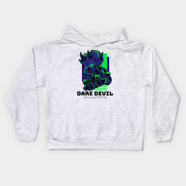 Dare Devil Monster Skater Kids Hoodie by BradleyHeal